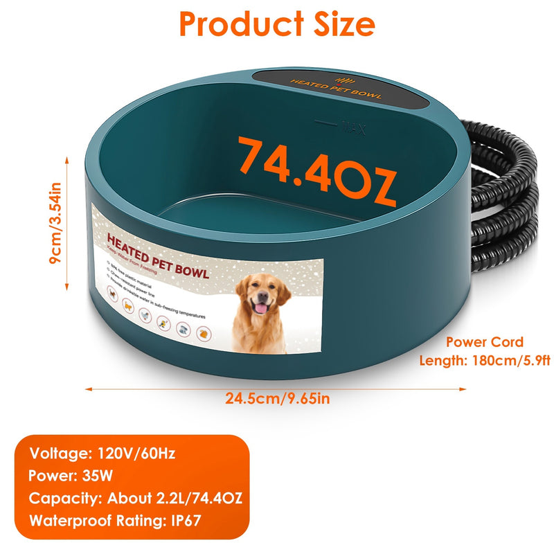 Heated Water Bowl For Dog Cat