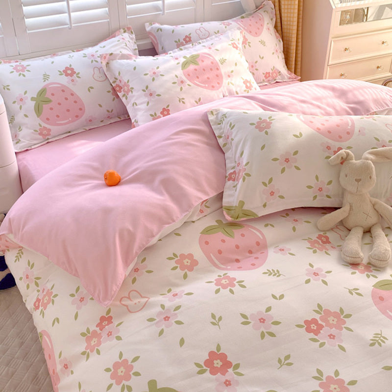 3 Piece Strawberry Duvet Cover
