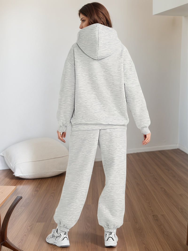 2025 Large Size New 2 Piece Outfits Lounge Hoodie