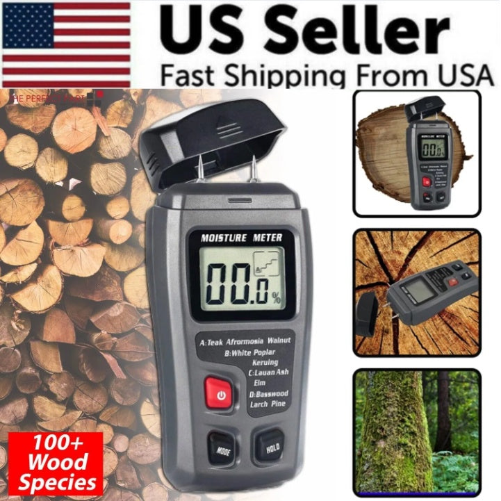 Digital LCD Wood Meter Detector Tester Wood Firewood Paper Cardboard