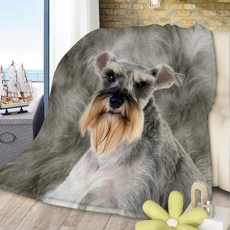 Schnauzer Flannel Blankets Cozy Blanket