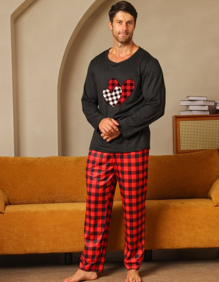 Ice Silk Long Sleeve Long Pants Men's Pajama Set