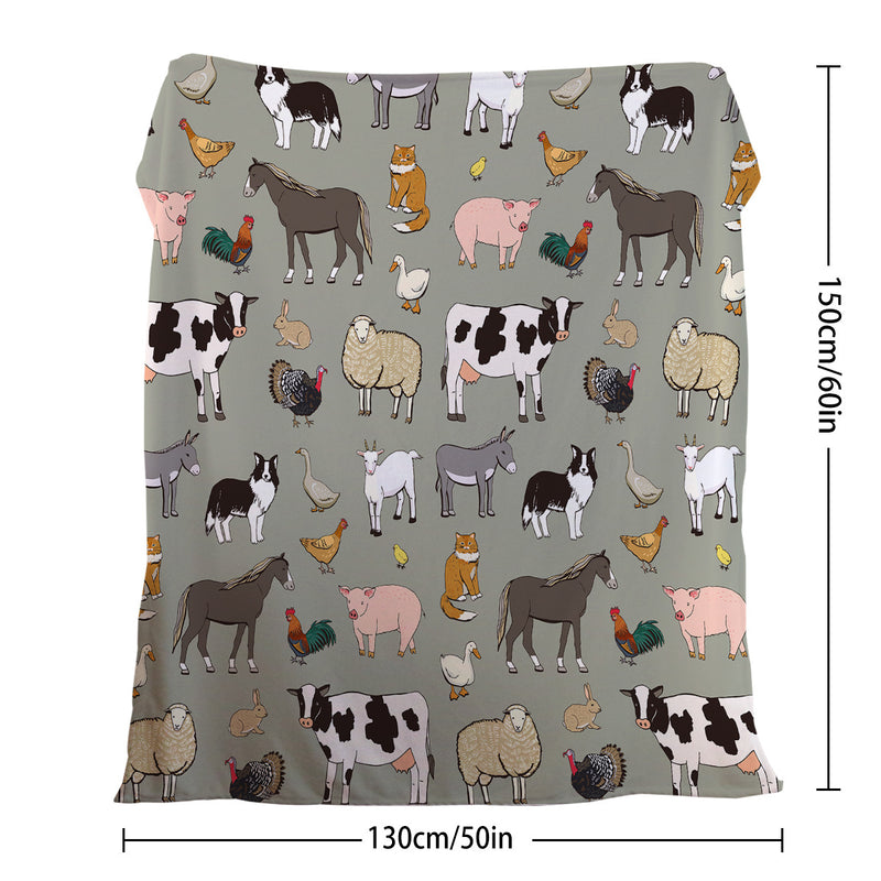 Various Animals Blanket Soft Pig Horse Durable Comfortable Blanket
