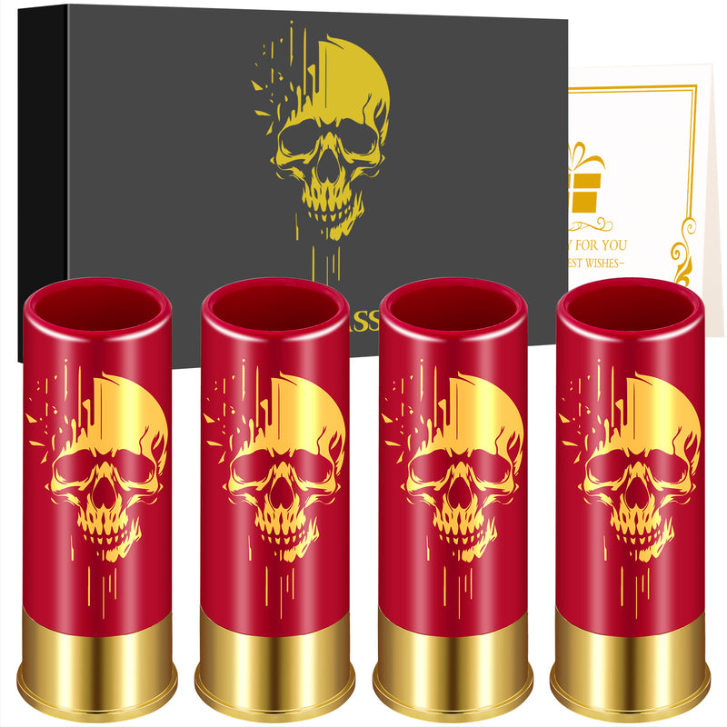 4pcs Skull Shot Glasses, 1.5oz - Reusable, High-Quality Plastic Bullet Cups For Whiskey