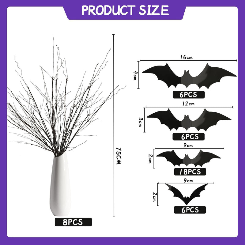 Curly Willow Branches 29.5 Inch Artificial Bendable Stems Black Branches