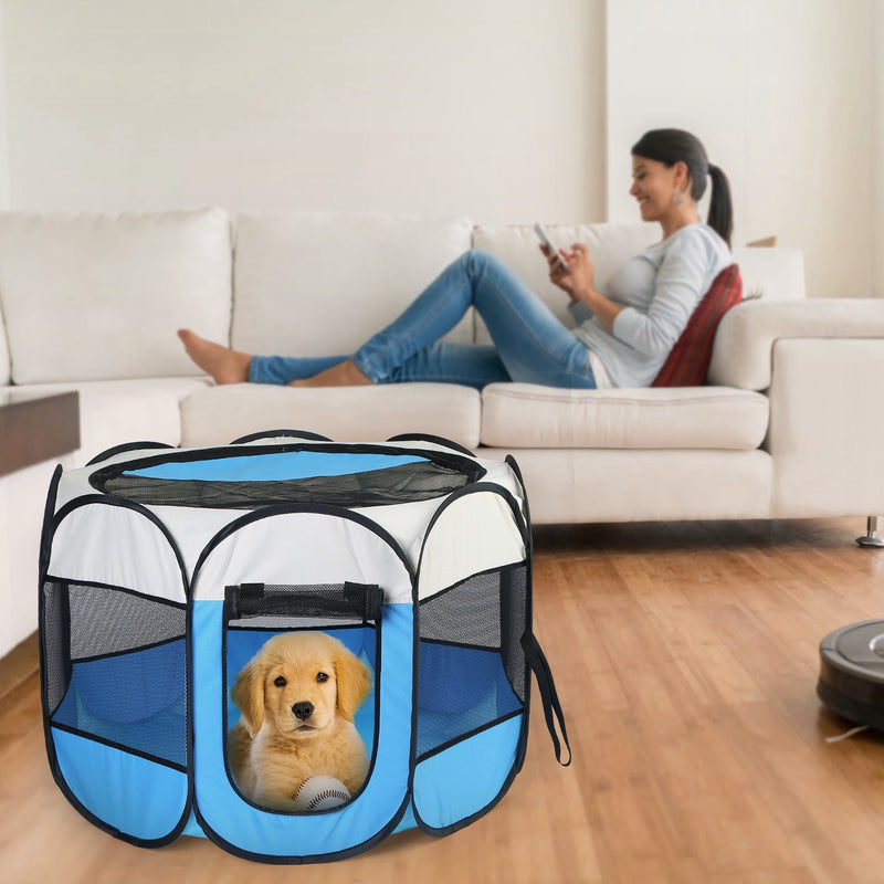 Pink-Blue Options -- 1Pc Portable Foldable Pet Tent Exercise