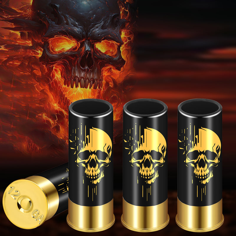 4pcs Skull Shot Glasses, 1.5oz - Reusable, High-Quality Plastic Bullet Cups For Whiskey