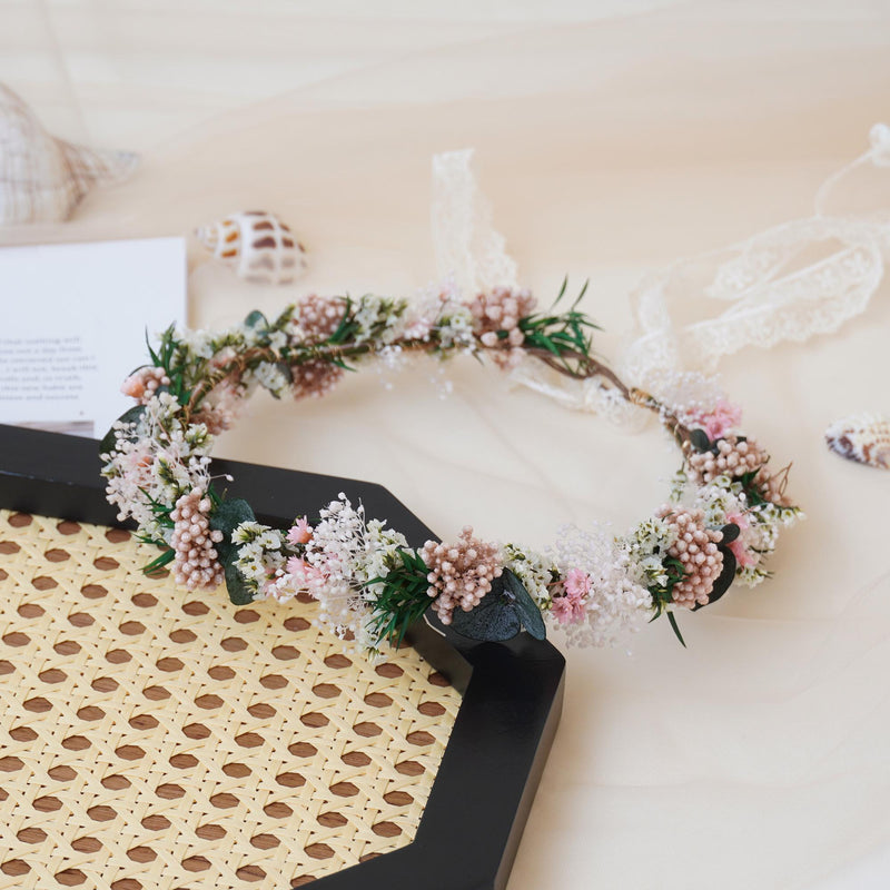 Gypsophila Crown, Dried Flower Crown,