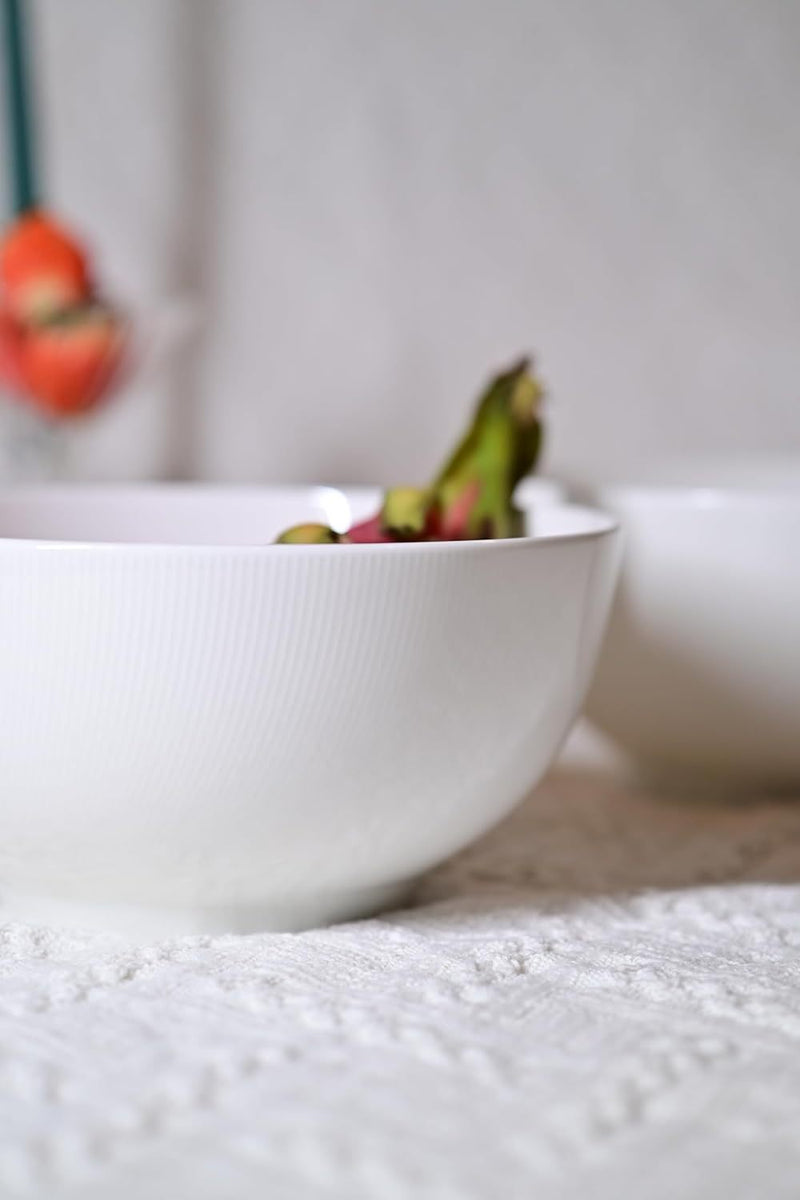 Setaria Bone China Dinnerware Set, 2 Pieces 8-inch Large Deep Salad Bowl