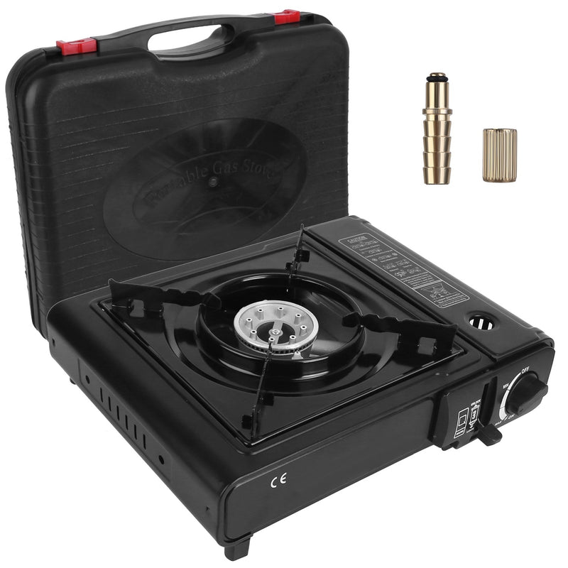 1Pc 3300W Portable Camping Stove Butane Canister Dual Fuel Burner Piezo Electric Ignition Single Burner
