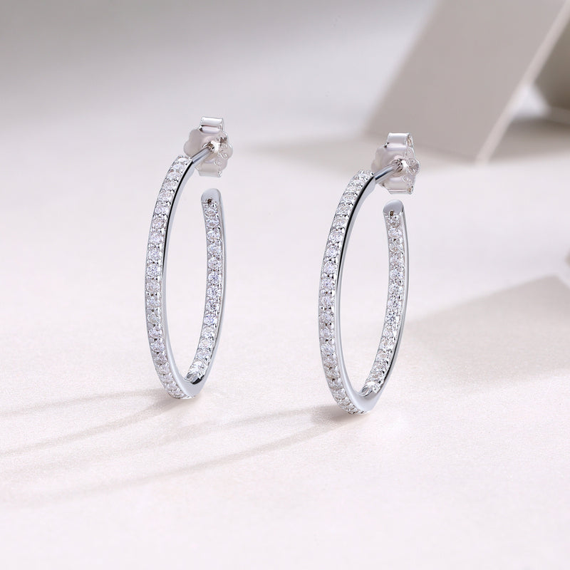 Ribbon - Square Moissanite S925 Sterling Silver Earrings
