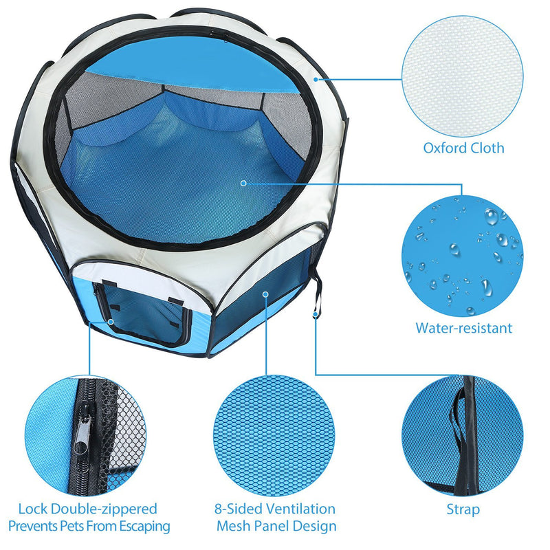 Pink-Blue Options -- 1Pc Portable Foldable Pet Tent Exercise