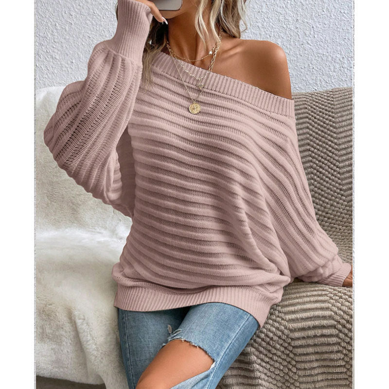 Women's Off Shoulder Sweater Batwing Sleeve