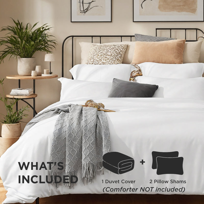 Three-piece Bedding Set With Solid Color Quilt Cover And Pillowcase