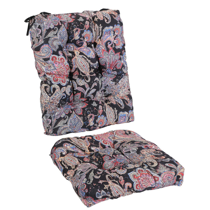2Pcs Waterproof Rocking Chair Cushion Upper And Lower Back And Seat Sets