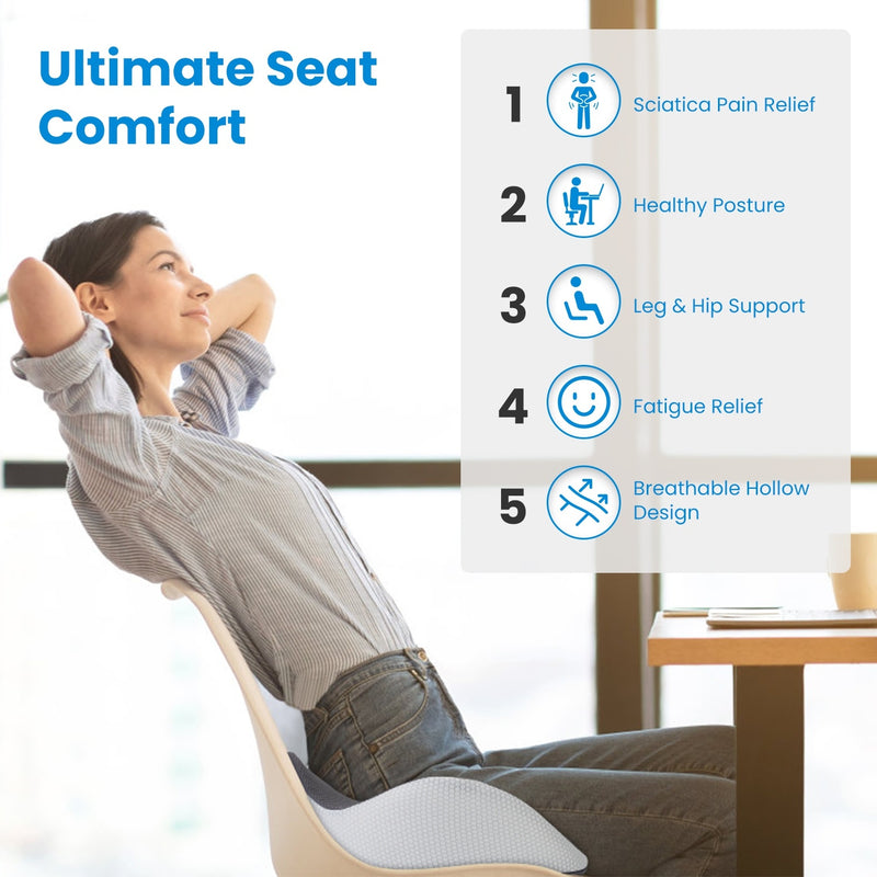 1Pc Memory Foam Seat Cushion Sciatica Pain Relief Cushion Pillow S