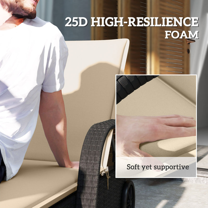 Foldable Chaise Lounge Cushion Set Of 2