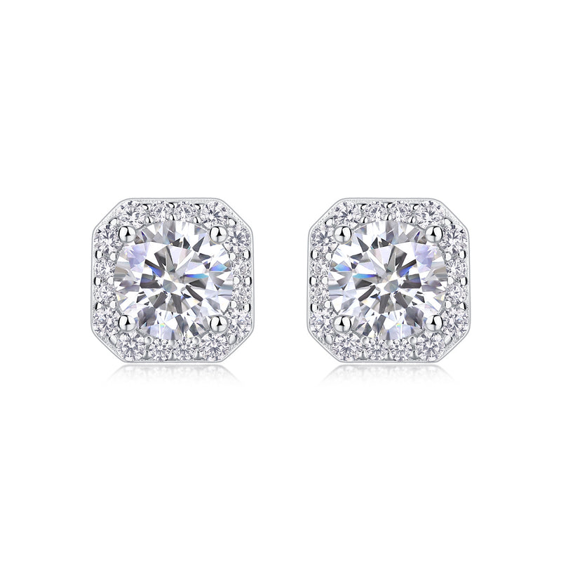 Heart Rose Luxury Fashion Diamond Earrings Stud Set