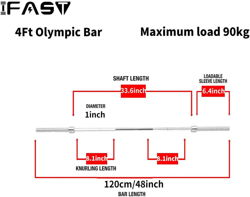 Barbell Rod Suitable For 2 'Olympic' Weight Plates