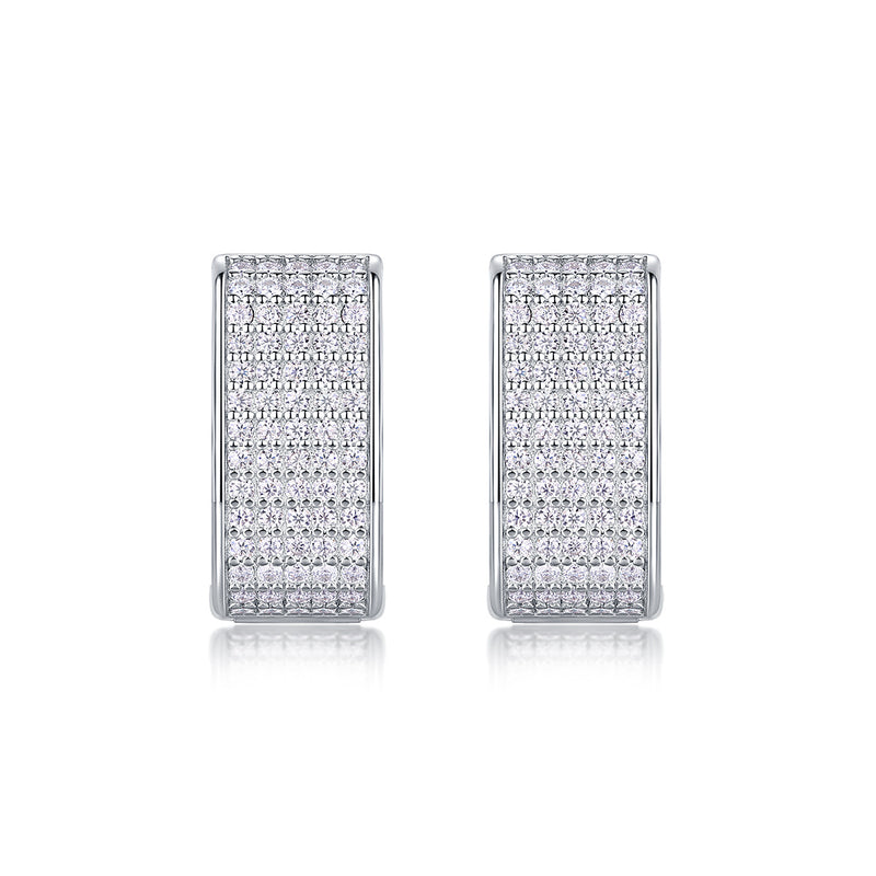 Star Light Luxury Fashion Diamond Earrings Stud Set With Mosan Diamond Silver Jewelry