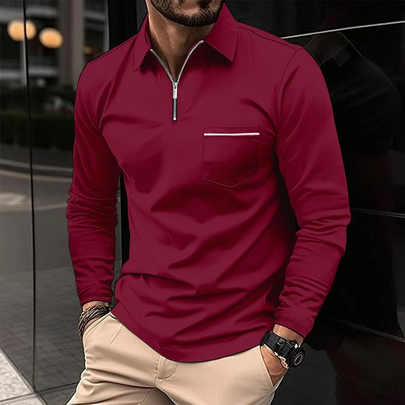 Men's Long Sleeved Sports Polo Shirt
