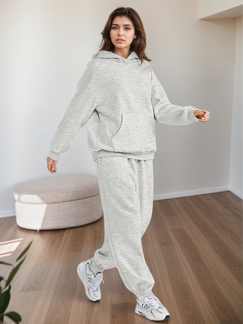 2025 Large Size New 2 Piece Outfits Lounge Hoodie