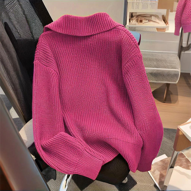 Women's Solid Color Free Size Sweater
