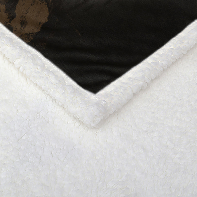 Indian Wolf Sherpa Fleece Blanket