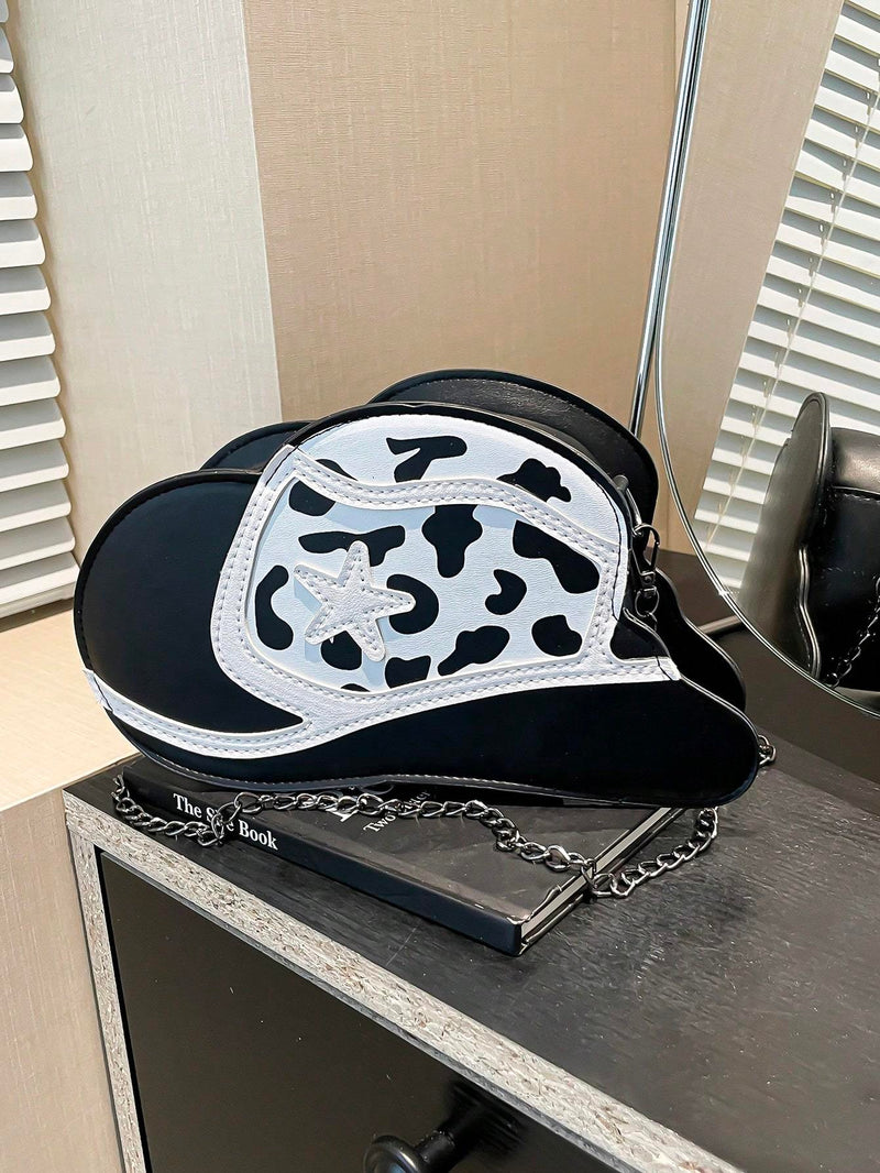 Retro Hat Bag 2025 New Style Temperament Fashion Color Matching Chain Bag