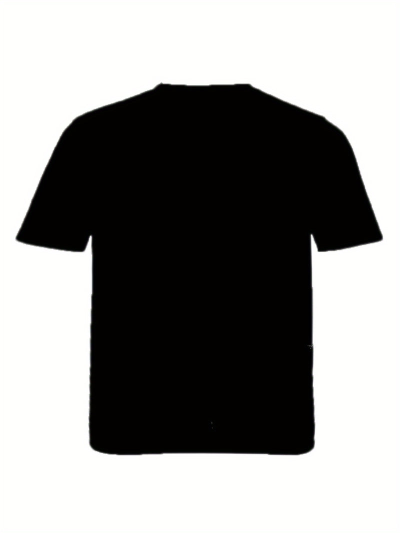 Men's Skull Guitar Patterned Round Neck T-shirt