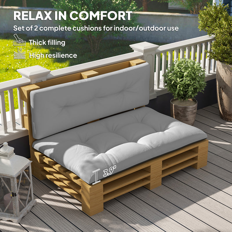 2 Seater Pallet Cushions Outdoor 3.9 Thick Replacement Cushions