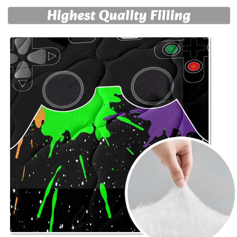 Black Video Game Comforter For Girls Boys