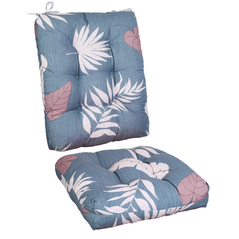 2Pcs Waterproof Rocking Chair Cushion Upper And Lower Back And Seat Sets
