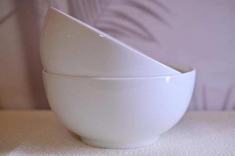 Setaria Bone China Dinnerware Set, 2 Pieces 8-inch Large Deep Salad Bowl
