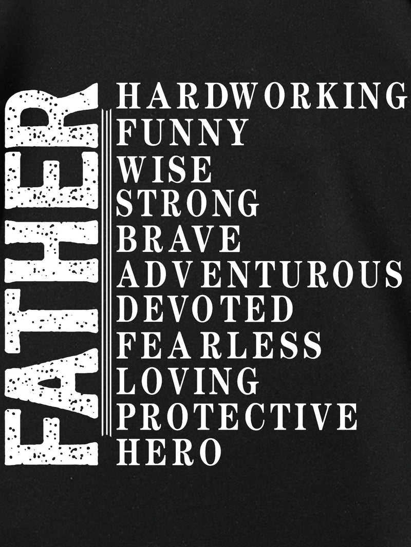 Father Printed T-shirt, Men's T-shirt, Summer Casual Short Sleeved T-shirt
