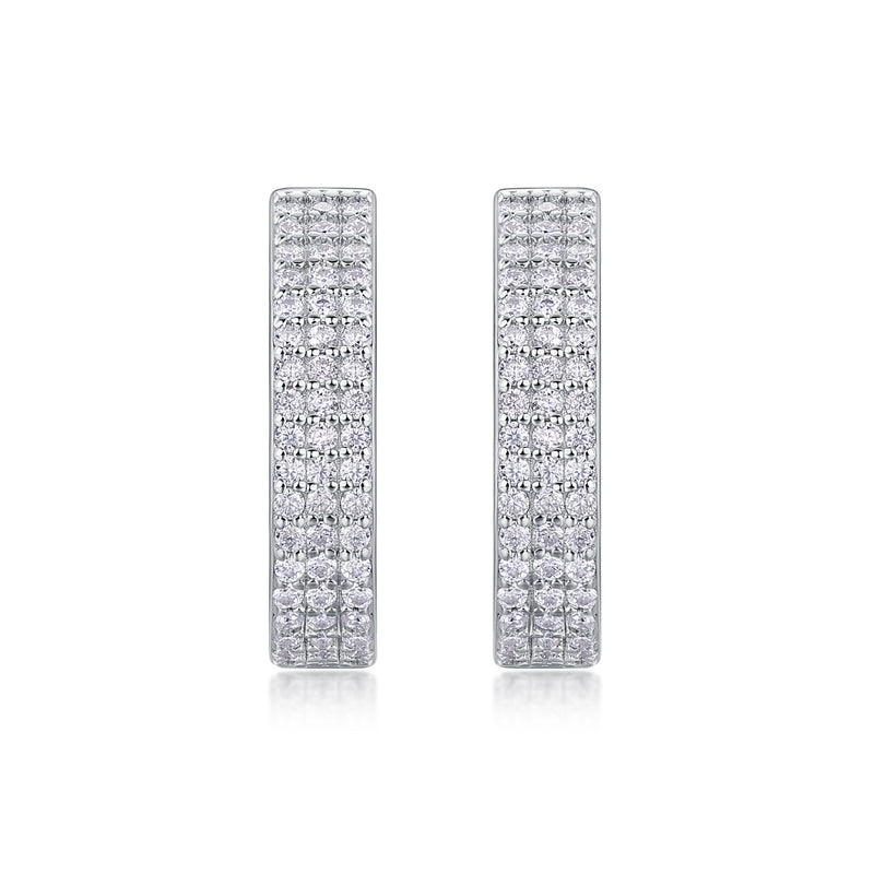 Slow Pace Diamond Set Moissanite Silver Earrings Luxury Fashion Diamond Earrings Stud Earrings