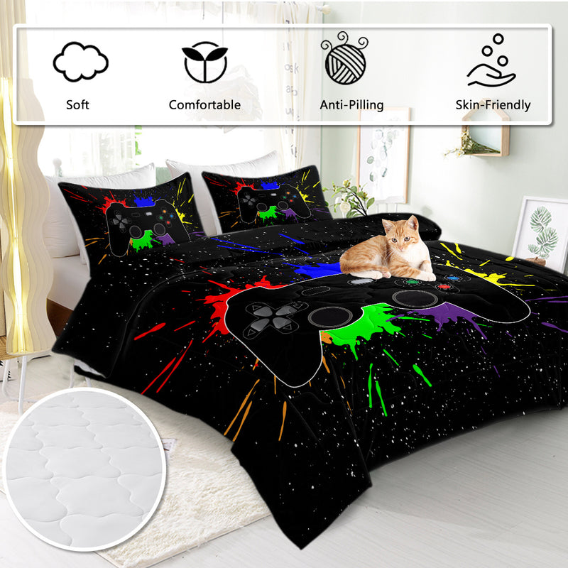 Black Video Game Comforter For Girls Boys
