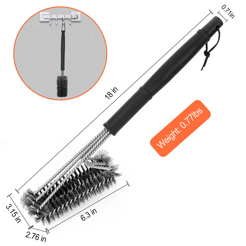 1 Set BBQ Grill Cleaning Brush Stainless Steel Barbecue Cleaner