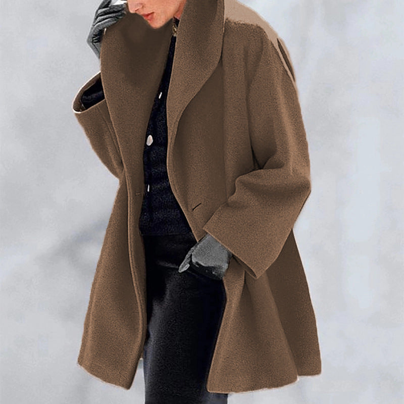 Women's Oversized Hooded Wool-Like Long Coat