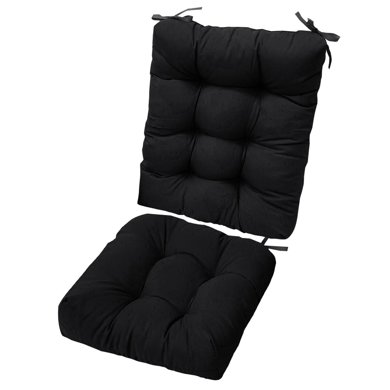 2Pcs Waterproof Rocking Chair Cushion Upper And Lower Back And Seat Sets
