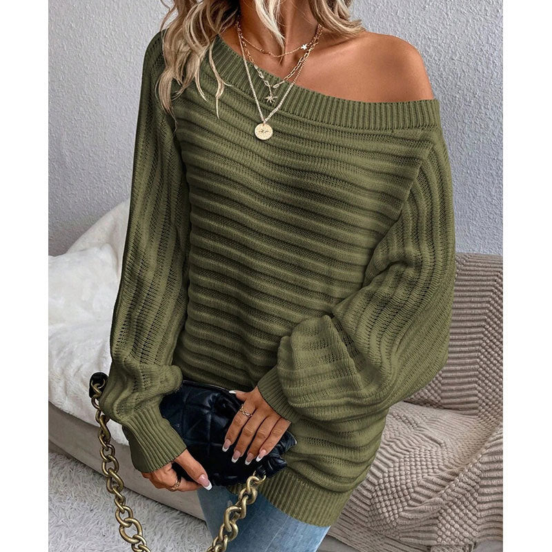 Women's Off Shoulder Sweater Batwing Sleeve