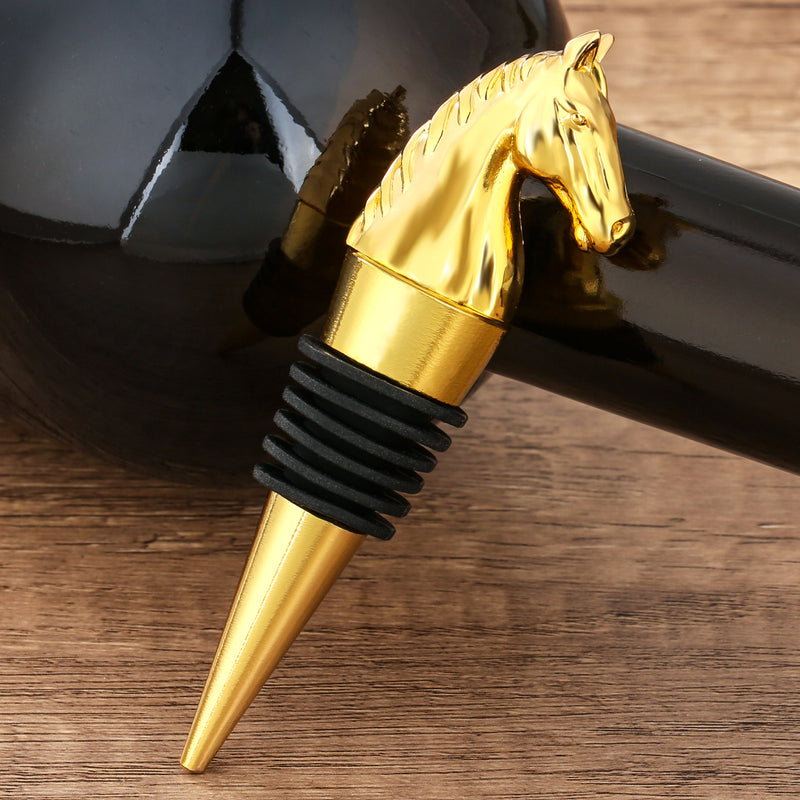 Luxury Horse Head Wine Bottle Stopper Animal-shaped Wine Stopper For Preserving Red Wine