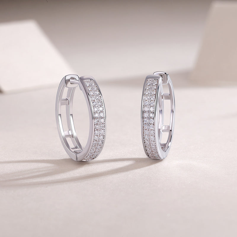Firefly Light - Moissanite S925 Sterling Silver Earrings With Platinum-plated Stud Earrings