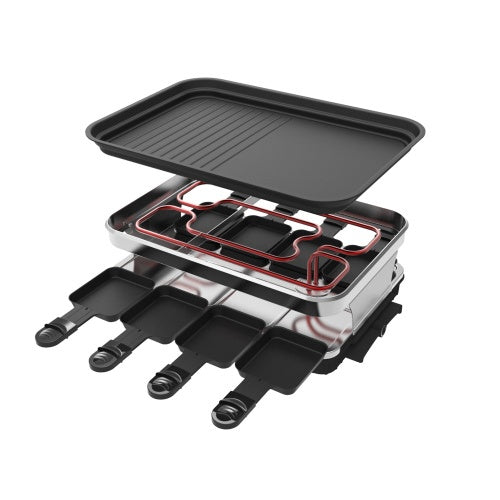 Raclette Grill 8 People Grill Plate Non-stick Coated