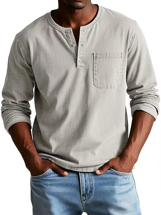V-neck Long-sleeved T-shirt