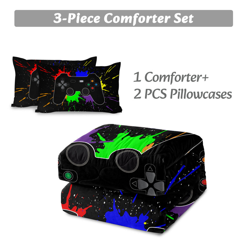 Black Video Game Comforter For Girls Boys