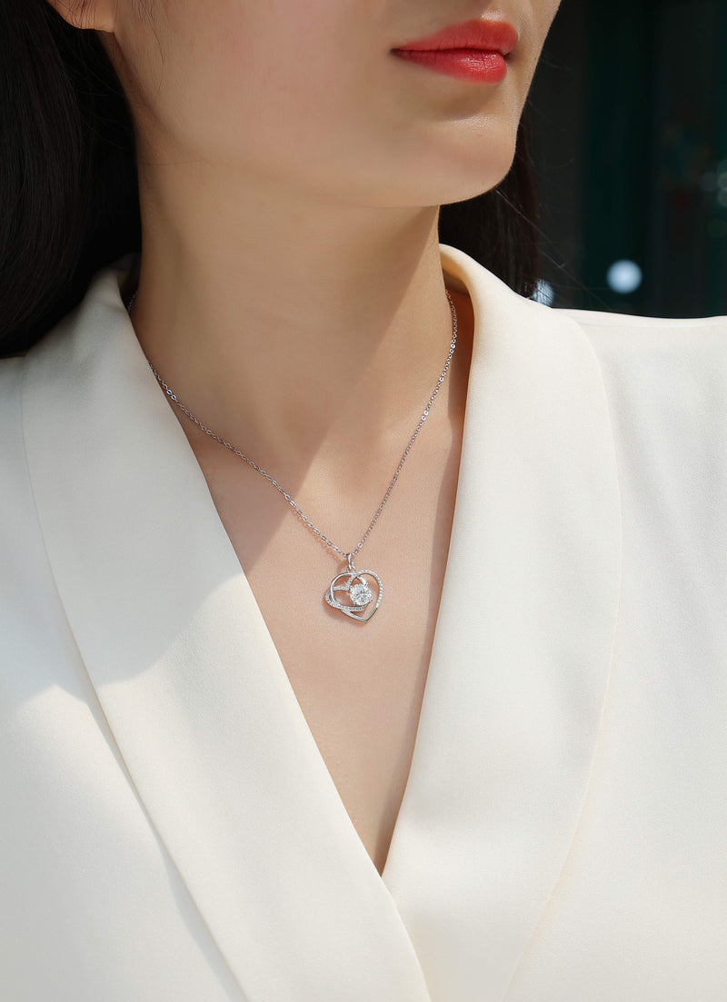 Heart To Heart - A Fashionable And Luxurious Diamond Jewelry Pendant Set