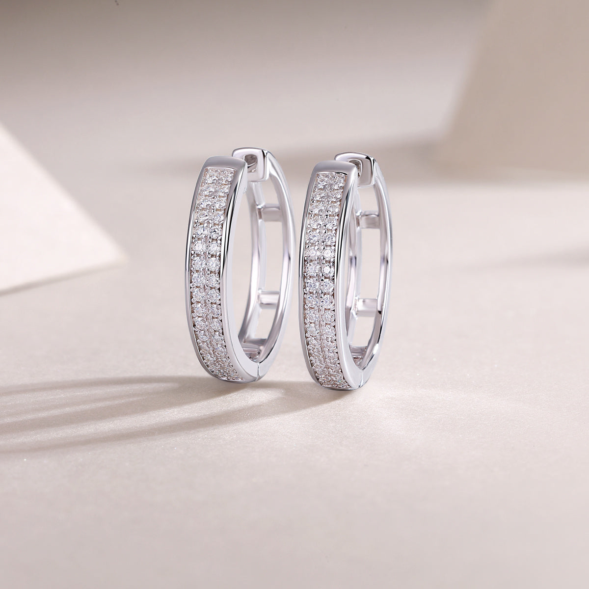 Firefly Light - Moissanite S925 Sterling Silver Earrings With Platinum-plated Stud Earrings