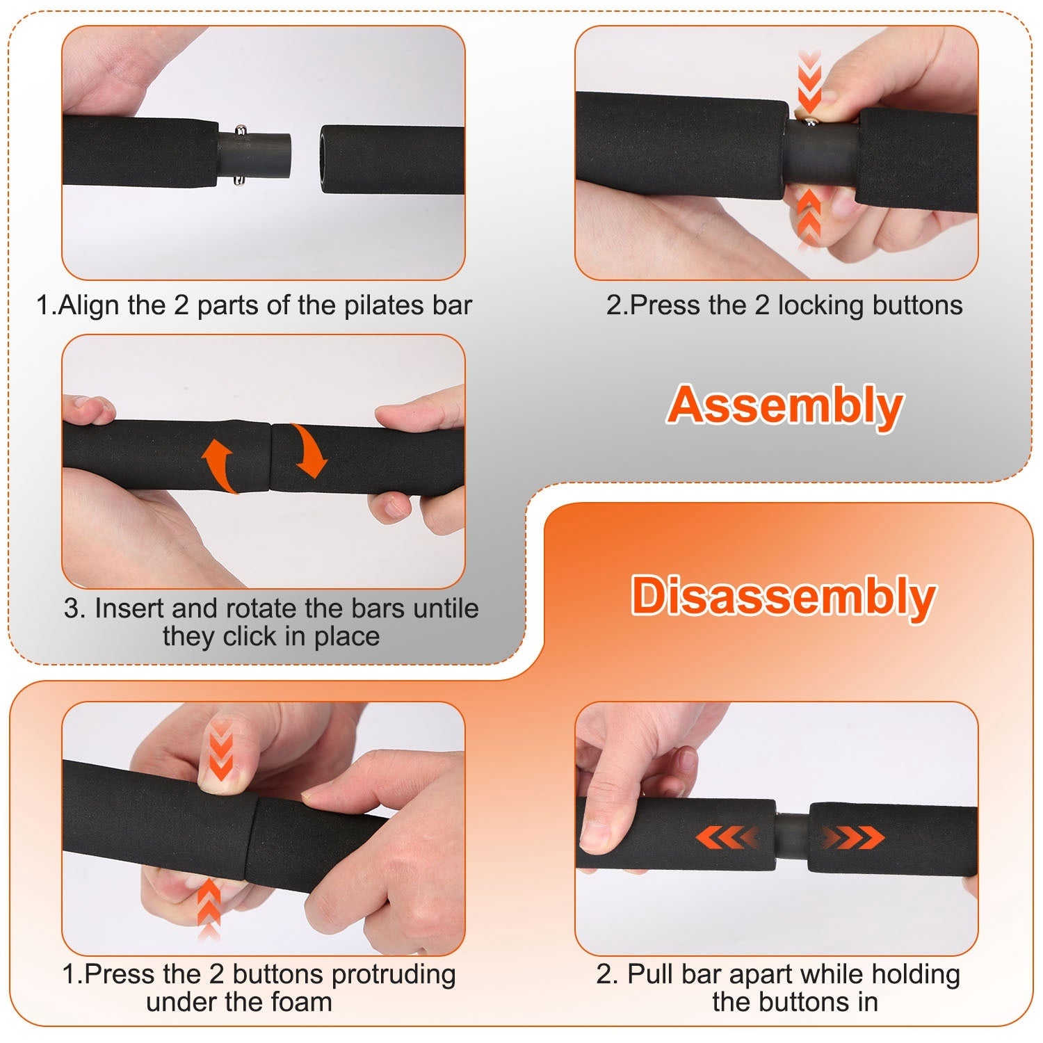 1Pc Pilates Bar Kit Multifunctional Pilates Yoga Toning Bar