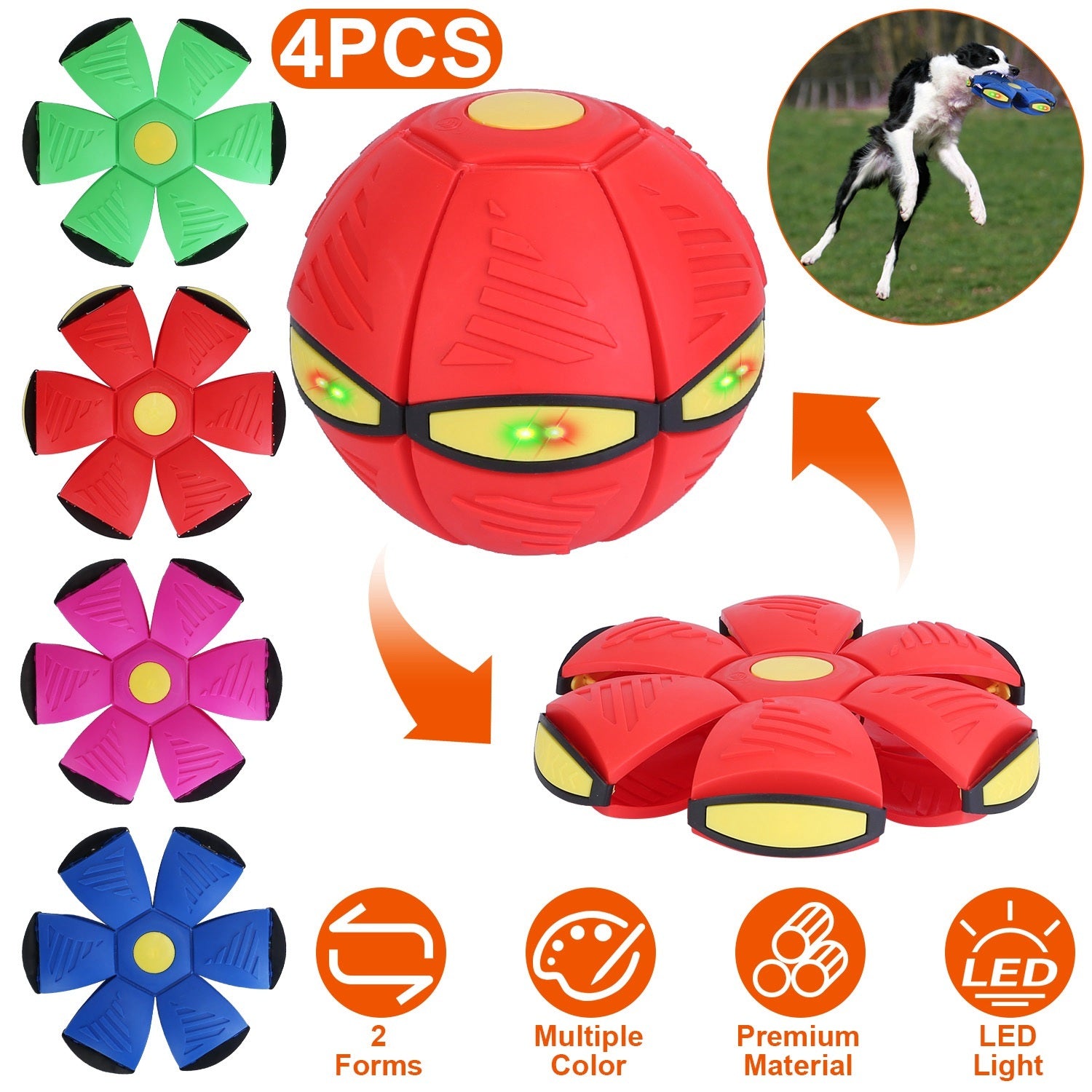 4 Pack Flying Saucer Ball Electric